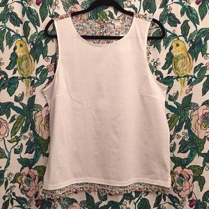 NWT J.Crew White/Floral Sleeveless Shirt